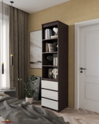 Шафа Морелі Т219 венге темний/бетон з полицями та шухлядами 50 см