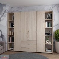 Шафа Дорос Гелар дуб сонома з 2 Етажерками 4-х дверна 231,4 см
