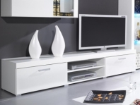 Тумба ТВ белый/белый глянец Samba