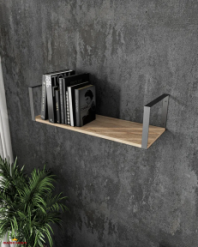 Полка настенная сонома/черный XS28