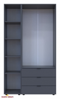 Шафа для одягу Дорос Гелар графіт 2-х дверна/Дзеркало 116,5 см