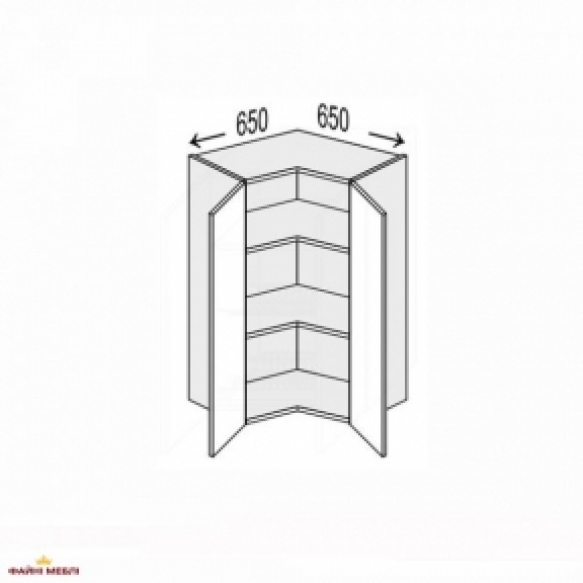 Секція верхня КутВ 90° 650х650/900 2дв Міленіум WG
