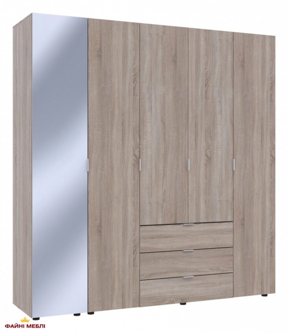 Шафа для одягу Дорос Гелар дуб сонома 4-х дверна/Дзеркало 194 см 3