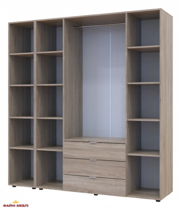 Шафа для одягу Дорос Гелар дуб сонома 4-х дверна/Дзеркало 194 см 4