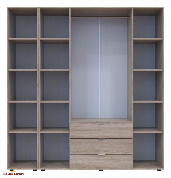 Шафа для одягу Дорос Гелар дуб сонома 4-х дверна/Дзеркало 194 см 0