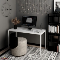 Письмовий стіл Brevity Loft standart Білий діамант/Білий метал