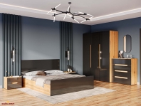 Шафа 2д + 2шх КС Афіна 2 дверна чорний глянець 100 см