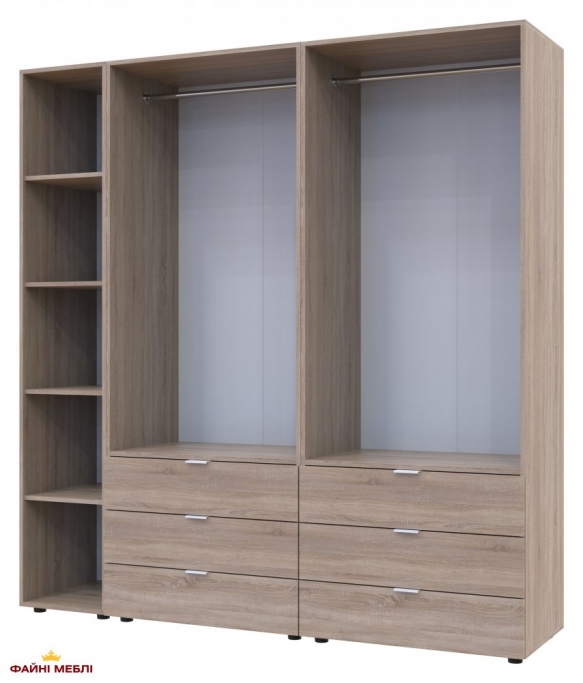 Шафа Дорос Гелар дуб сонома з Етажеркою 4-х дверна 193,2 см 3