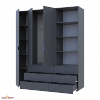 Шафа для одягу Дорос Гелар графіт 3-х дверна з пеналом 176,2 см