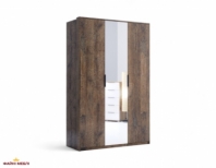 Шафа 3дв з дзеркалом Міромарк Квадро 3 дверна дуб барокко 138 см