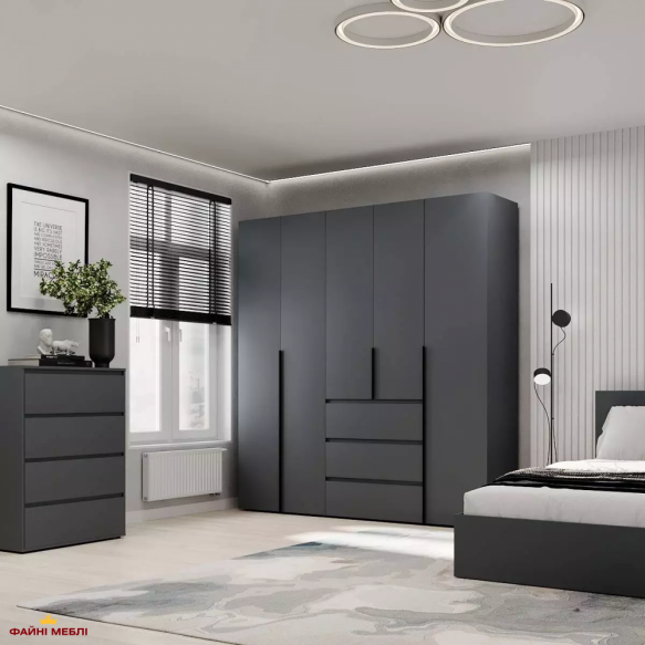 Шкаф распашной комбинированный 5-дверный Art In Head №4 Light 200 см 0 Шкаф распашной комбинированный 5-дверный Art In Head №4 Light 200 см 0