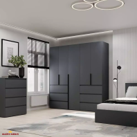 Шкаф распашной комбинированный 5-дверный Art In Head №3 Light 200 см