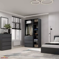 Шкаф распашной комбинированный 3-дверный Art In Head №2 Light 120см