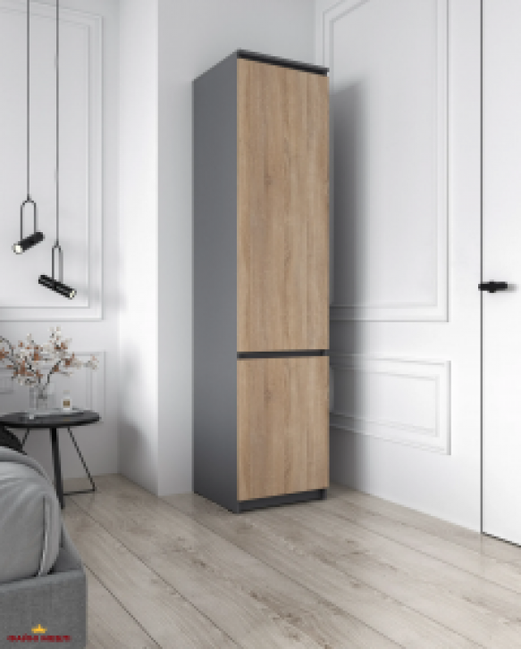 Шкаф Морели с полками Т217 антрацит/сонома 50 см