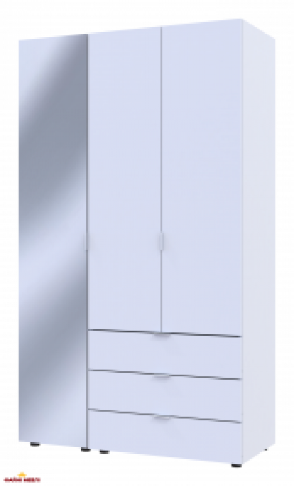 Шкаф для одежды Дорос Гелар белый 2-х дверный/Зеркало 116,5 см