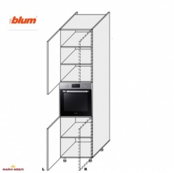 Пенал правый духовка 60ПД/2320 Pro Blum Миллениум WG