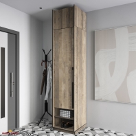 Шкаф Морели R-0001 Рамо 1 дверный дуб гранж песочный 52 см