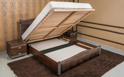 Кровать Прованс PREMIUM с мягкой спинкой (квадрат) и подьемным механизмом 9
