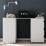 Стол письменный с комодом Art in Head Molli / Молли Белый бриллиант / Ателье светлый