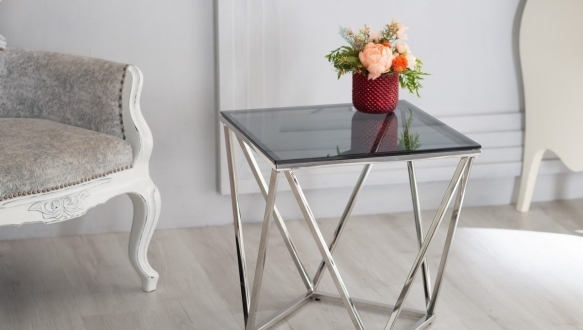 Стол кофейный CP-2 тонированный + серебро 5