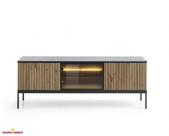 Тумба під ТВ Сенто / Sento RTV154 Чорний/дуб вотан Perfect Home Д153хГ39хВ56 7