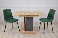 Стіл обідній розкладний SOLO A/D антрацит/дуб артизан