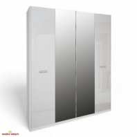 Шкаф 4Д с зеркалом Миромарк Белла 4 дверный белый 183 см