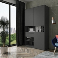 Шкаф Морели RS-1 2 дверный антрацит 125 см