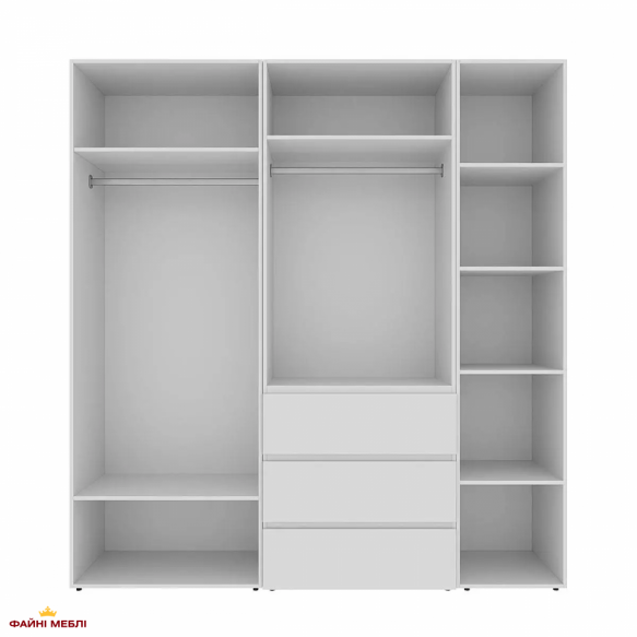 Шкаф распашной комбинированный 5-дверный Art In Head №3 Light 200 см 5 Шкаф распашной комбинированный 5-дверный Art In Head №3 Light 200 см 5
