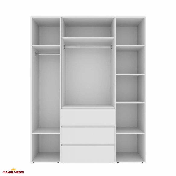 Шафа розпашна комбінована 4 дверна Art In Head №1 Light 160 9