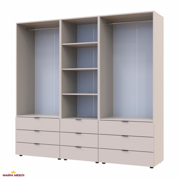 Шафа для одягу Дорос Гелар кашемір 4-х дверна з пеналом 215 см 3