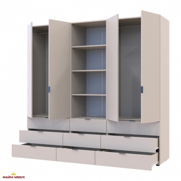 Шафа для одягу Дорос Гелар кашемір 4-х дверна з пеналом 215 см 0