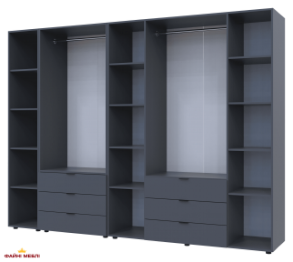 Шафа Дорос Гелар графіт з Етажеркою 6 дверна 270,7 см