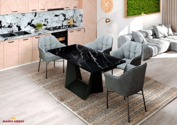 Стіл Edmund (160-240 см) Marquina Black Matt