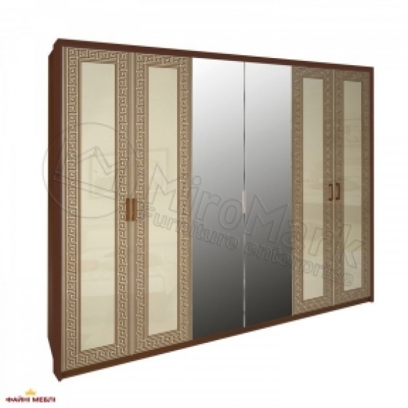 Шкаф 6Д с зеркалом Виола/Терра