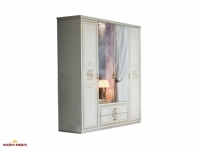 Шкаф 4Д с зеркалом Світ Меблів Жасмин 3 дверный белый 188 см