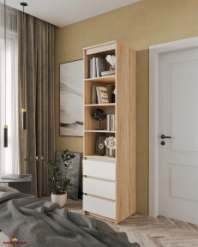 Шафа Морелі Т219 сонома/білий з полицями та шухлядами 50 см