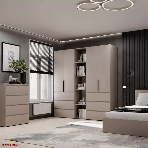 Шкаф распашной комбинированный четырёхдверный Art In Head №6 Light, ширина 200 см 3 Шкаф распашной комбинированный четырёхдверный Art In Head №6 Light, ширина 200 см 3