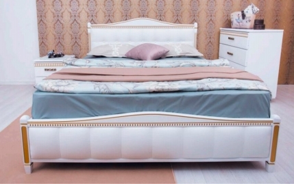 Ліжко Прованс з м'якою спинкою (квадрат) та підйомним механізмом 3
