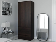 Шкаф Морели Т210 2 дверный венге темный с полками 80 см