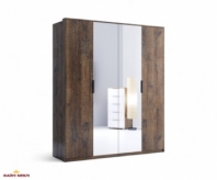 Шафа 4дв з дзеркалом Міромарк Квадро 4 дверна дуб барокко 183 см