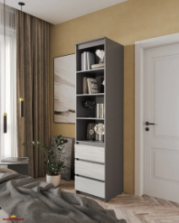 Шафа Морелі Т219 антрацит/бетон з полицями та шухлядами 50 см