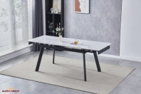 Стол OSLO CERAMIC белый глянец/черный каркас