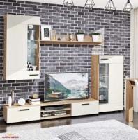 Модульна вітальня МС-4333 Еко Білий Глянець