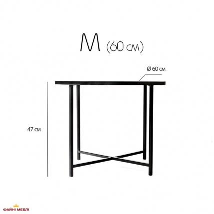 Столик Модерн М вугільний камінь 0