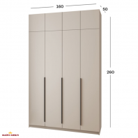 Шафа Mebelstar Оскар чотирьохдверна з антресоллю Кашемір 160 см