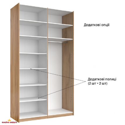 Шкаф-купе 1,5х2,4 с зеркалом Фемели 4