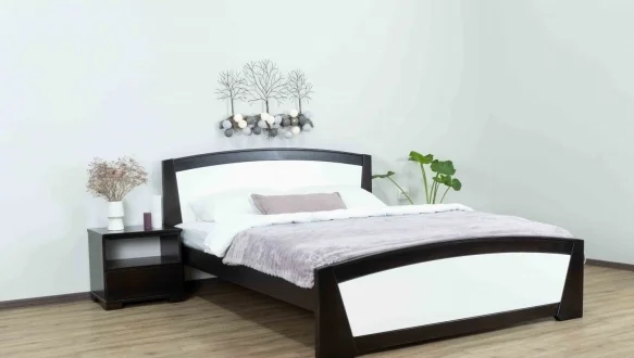 Ліжко двоспальне дерев'яне Дрімка Женева Бук 0