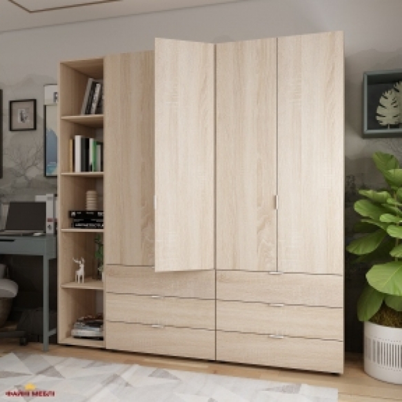 Шафа Дорос Гелар дуб сонома з Етажеркою 4-х дверна 193,2 см