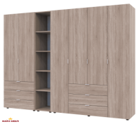 Шафа Дорос Гелар дуб сонома з Етажеркою 6 дверна 270,7 см